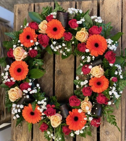 Bright colorful wreath